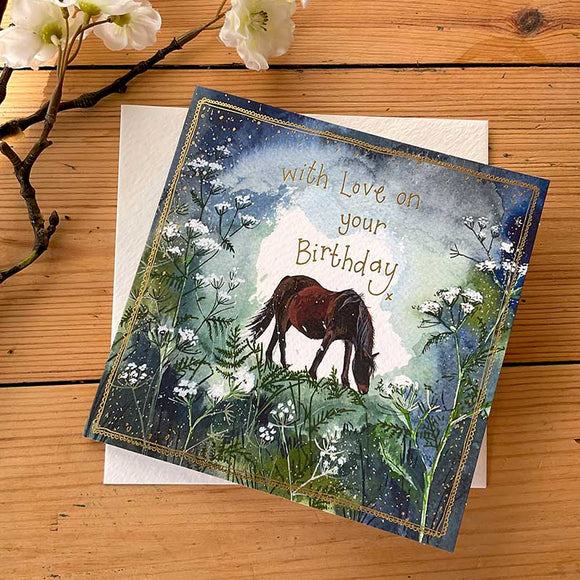 Alex Clark Greeting Card Horse And Cow Parsley