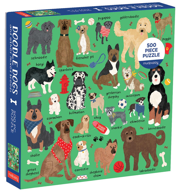 Mudpuppy 500pc Jigsaw Puzzle Doodle Dogs