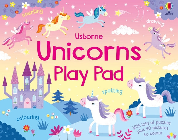 Unicorns Play Pad Activity Book Usborne Soft Cover Book