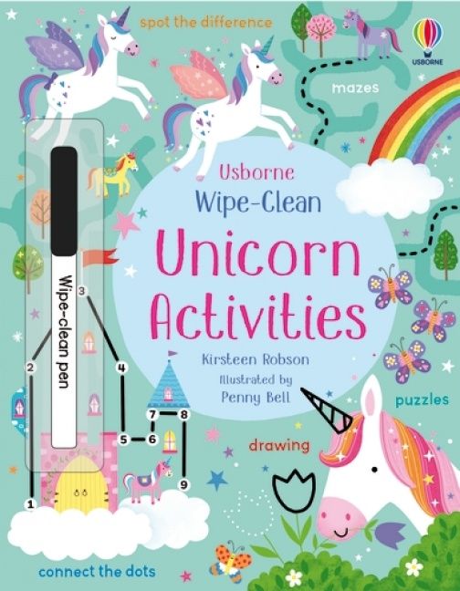 Usborne Wipe Clean Activity Book Unicorn Activities