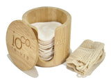 IOco Bamboo Cotton Reusable Face Wipes with Bamboo Cylinder