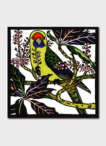 Kit Hiller Greeting Card Green Rosella