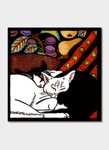 Kit Hiller Greeting Card Black & White Cats