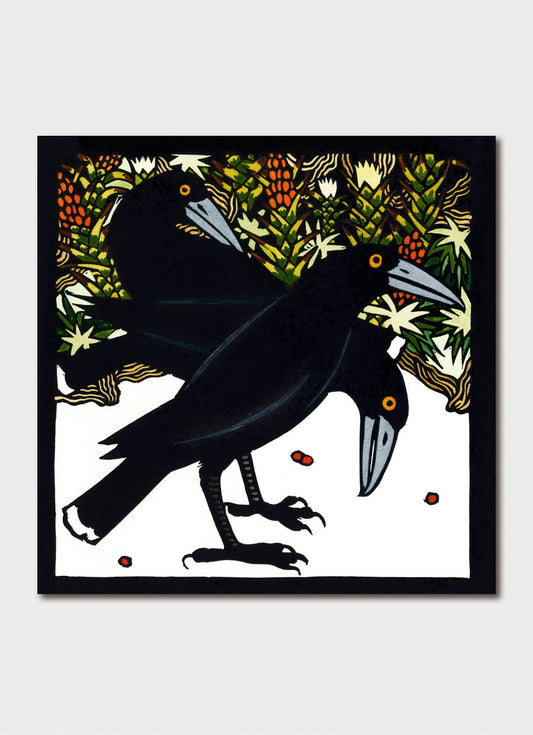 Kit Hiller Greeting Card Currawongs