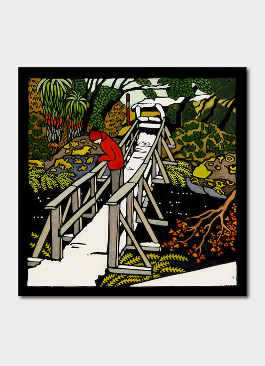 Kit Hiller Greeting Card Bridge on the Enchanted Walk
