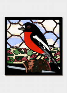 Kit Hiller Greeting Card Flame Robin