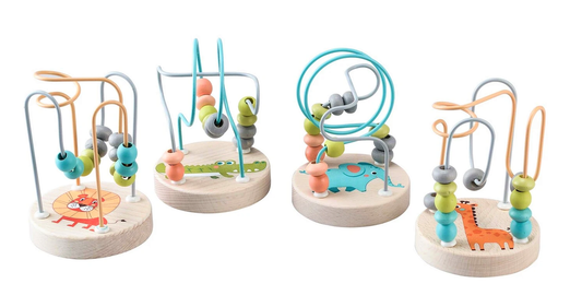 Wooden African Animals Bead Maze Lion Crocodile Giraffe or Elephant