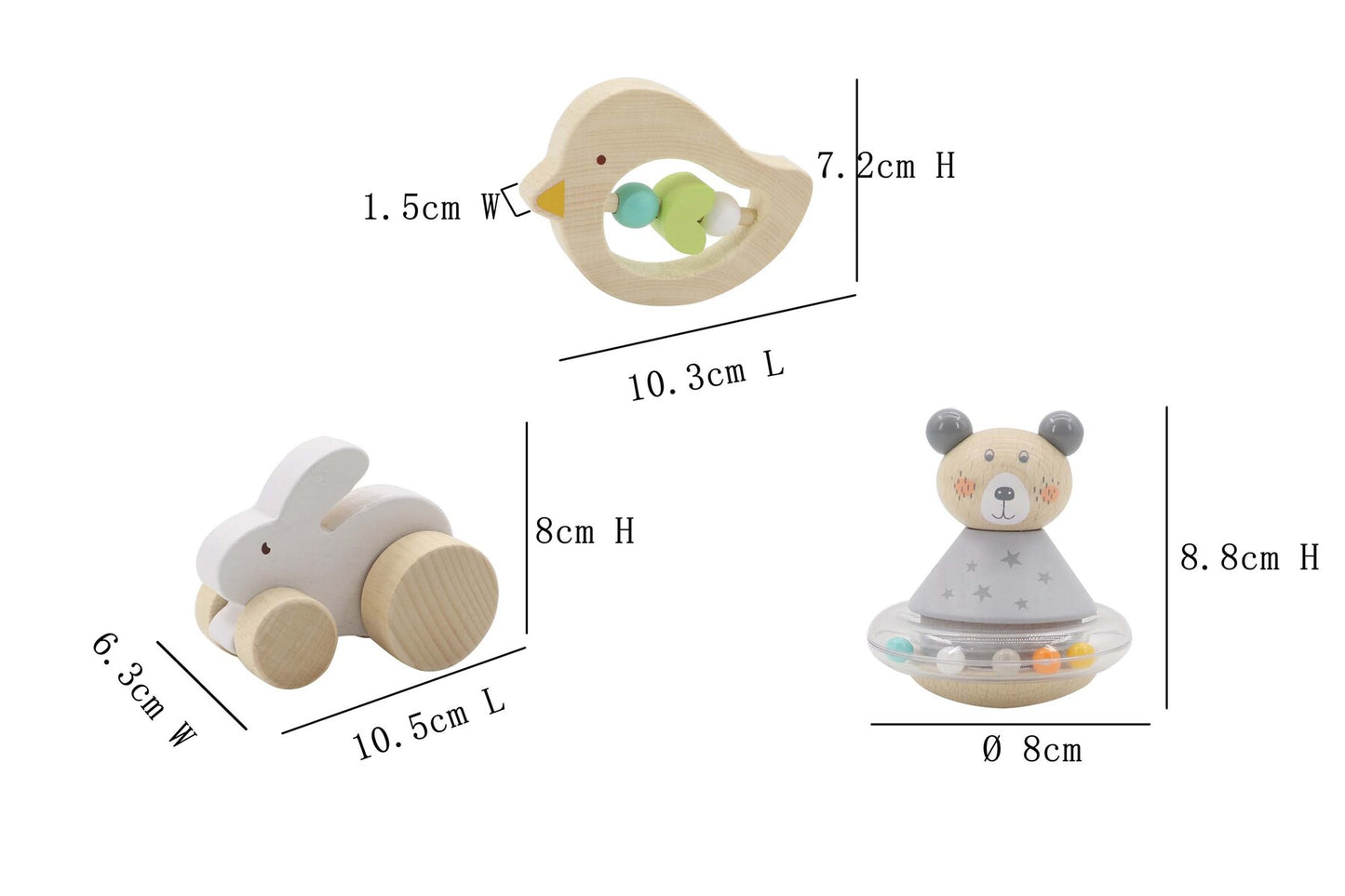 Calm & Breezy Baby Gift Set Bunny Bird Bear