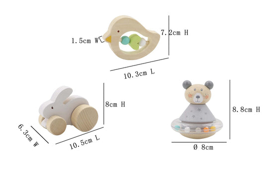 Calm & Breezy Baby Gift Set Bunny Bird Bear