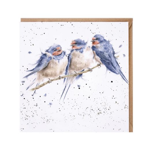 Wrendale Country Set Greeting Card The Homecoming 3 Blue Birds