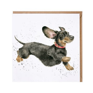 Wrendale Country Set Greeting Card The Friday Feeling Sausage Dog