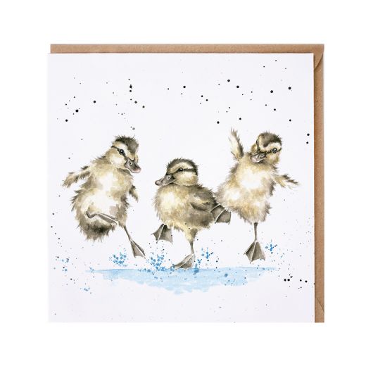 Wrendale Country Set Greeting Card Puddle Ducks 3 Ducklings