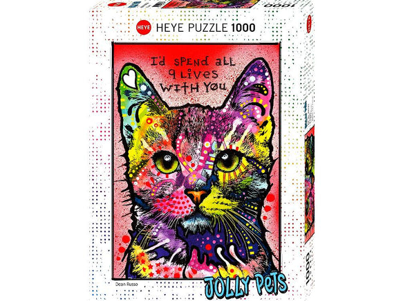 Heye Jolly Pets 1000pc Jigsaw Puzzle 9 Lives Cat By Dean Russo