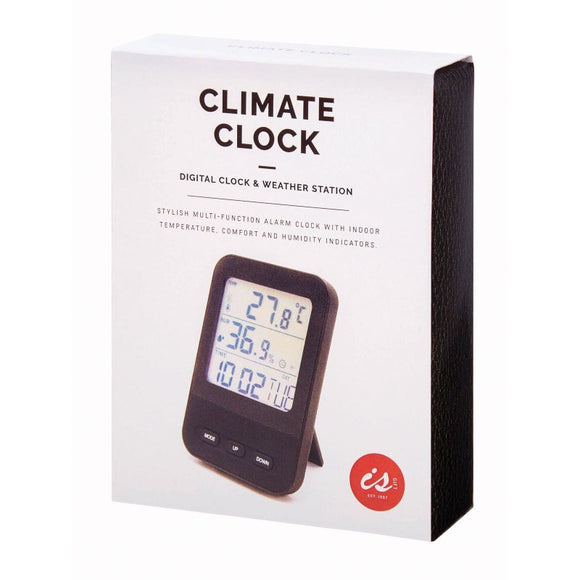 The Executive Collection Climate Clock Digital Weather Station & Alarm