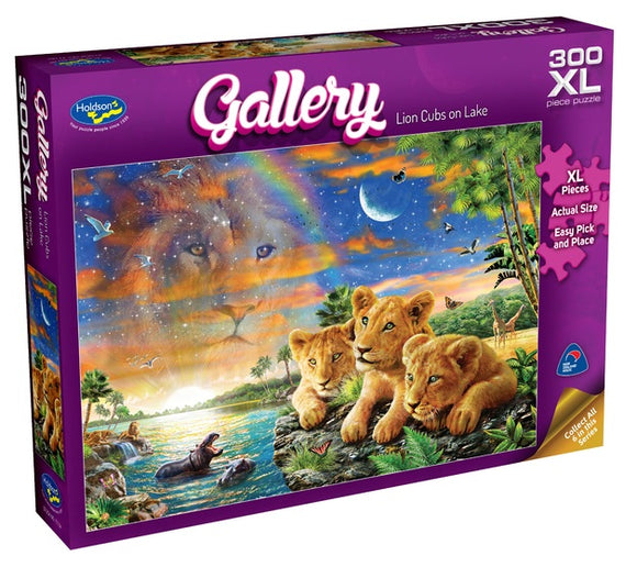 Holdson GalleryHoldson 300pc Jigsaw Puzzle Lion Cubs on Lake