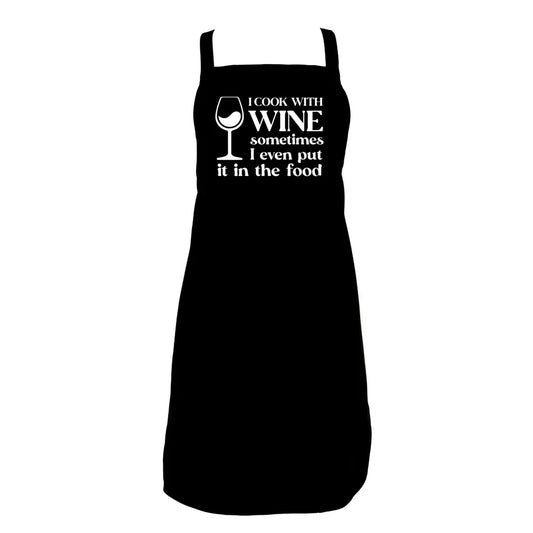 Annabel Trends Apron Cook With Wine Black