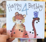 Alex Clark Greeting Card 4 Year Old Tiger Birthday
