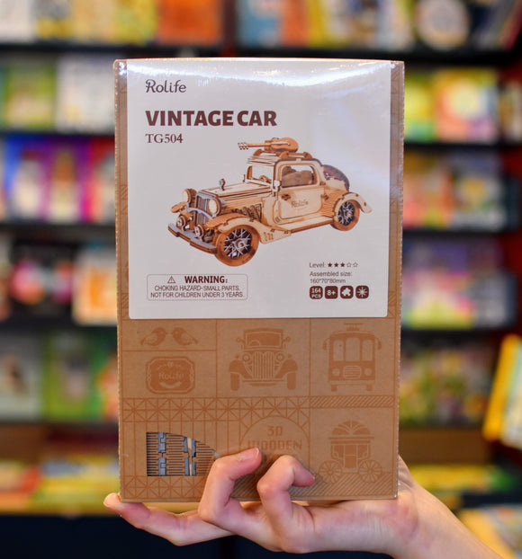 3D Laser Cut Wooden Vintage Car Construction Kit
