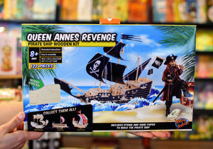 Heebie Jeebies Queen Anne s Revenge Pirate Ship Wooden Boat Construction Kit