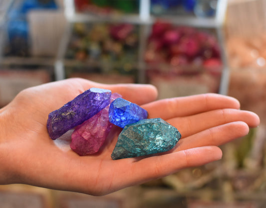 British Fossils Rainbow Quartz Crackle Points