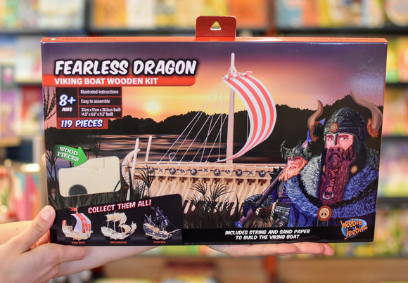 Heebie Jeebies Fearless Dragon Viking Wooden Boat Construction Kit