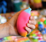 Stretchy Rainbow Sand Filled Banana Sensory Toy