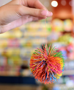 Ball Pom Pom Koosh Rubber Noodle Rainbow 6cm Sensory Toy