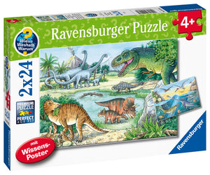 Ravensburger 2x24pc Jigsaw Puzzle Dinosaurs of Land & Sea