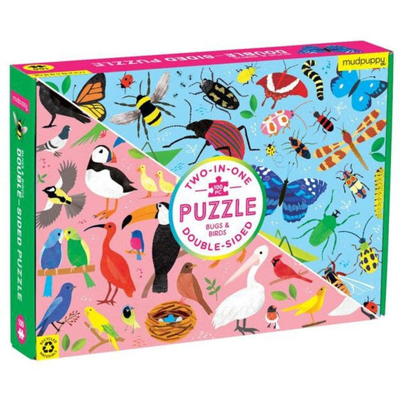 Mudpuppy100pc Double-Sided Jigsaw Puzzle Bugs & Birds