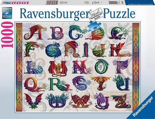 Ravensburger 1000pc Jigsaw Puzzle Dragon Alphabet