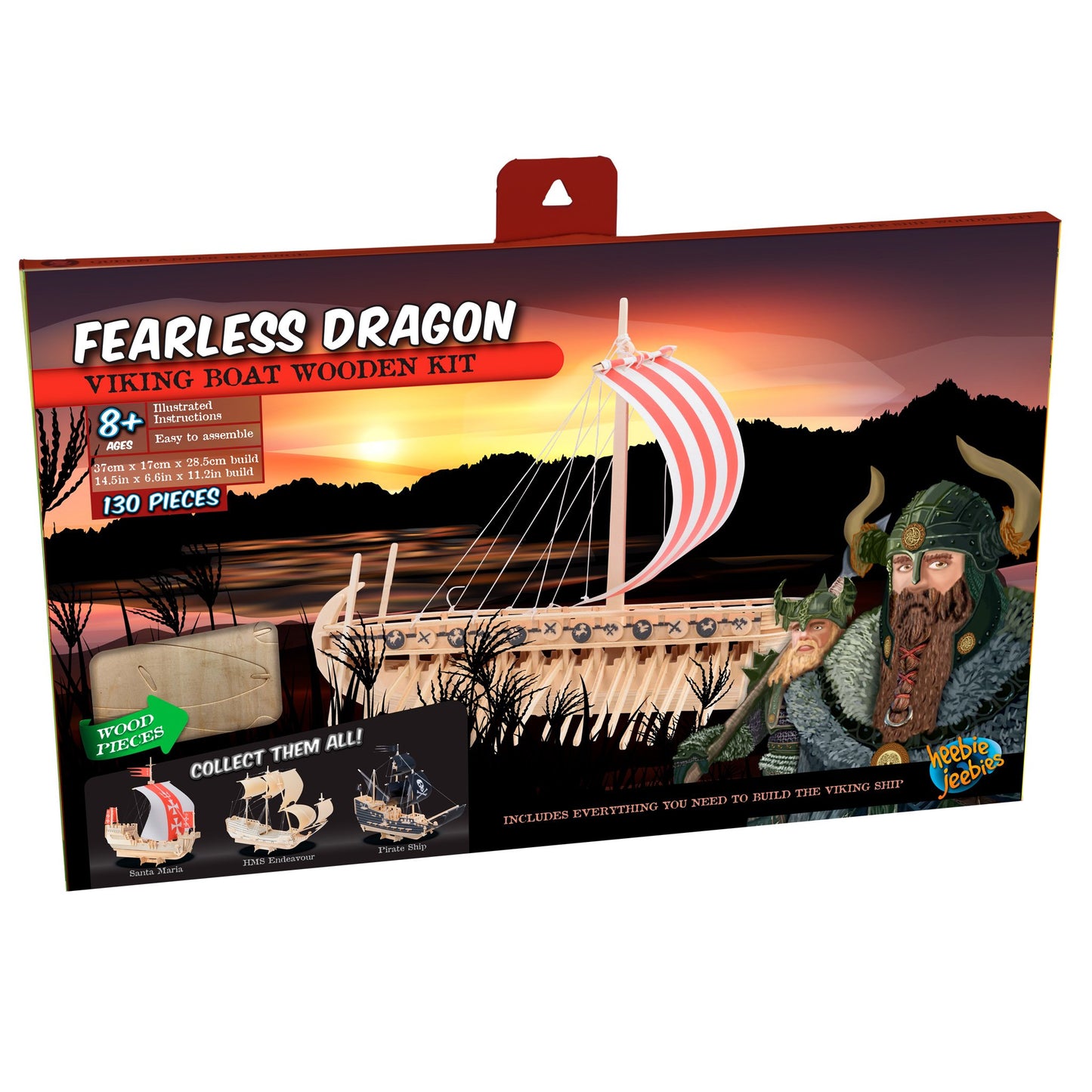 Heebie Jeebies Fearless Dragon Viking Wooden Boat Construction Kit
