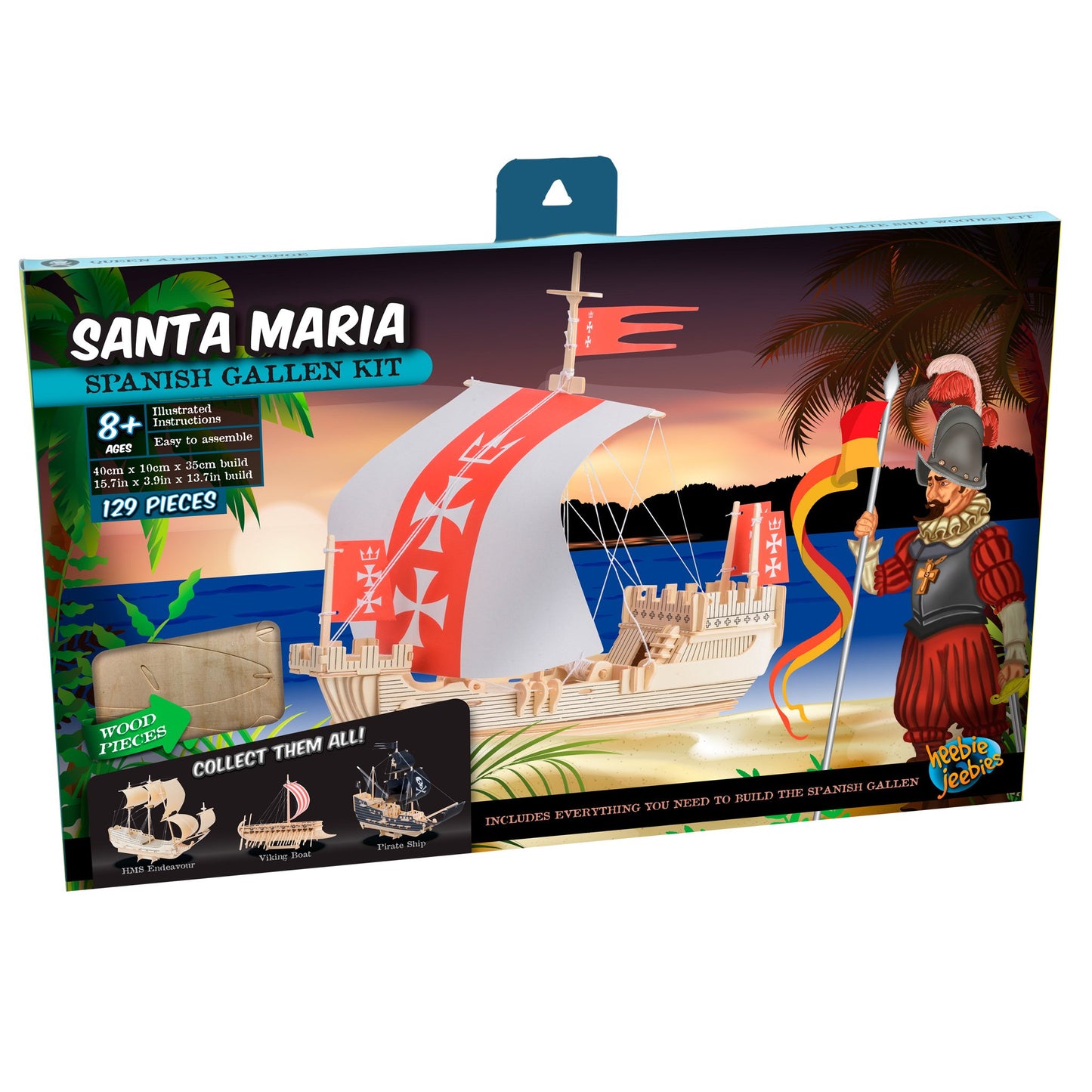 Heebie Jeebies Santa Maria Spanish Galleon Wooden Boat Construction Kit