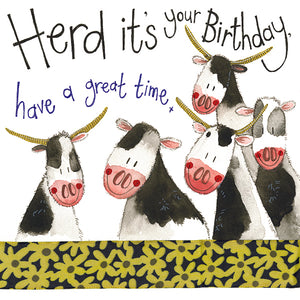 Alex Clark Greeting Card Sunshine Cow Herd It is Your Birthday