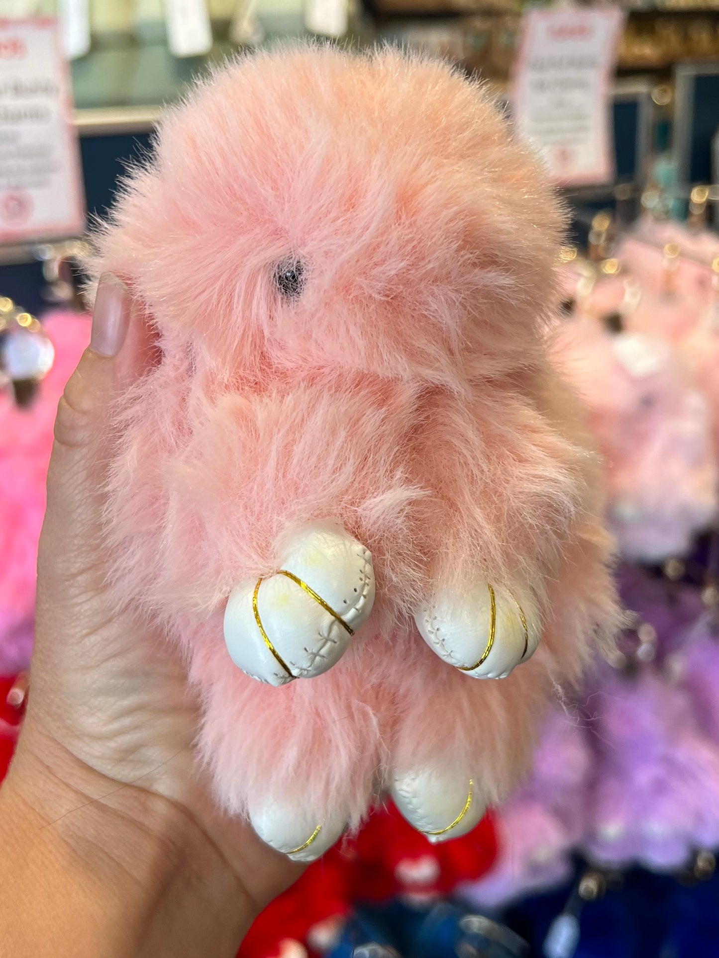 Bunny Keychain Faux Fur Assorted Colours