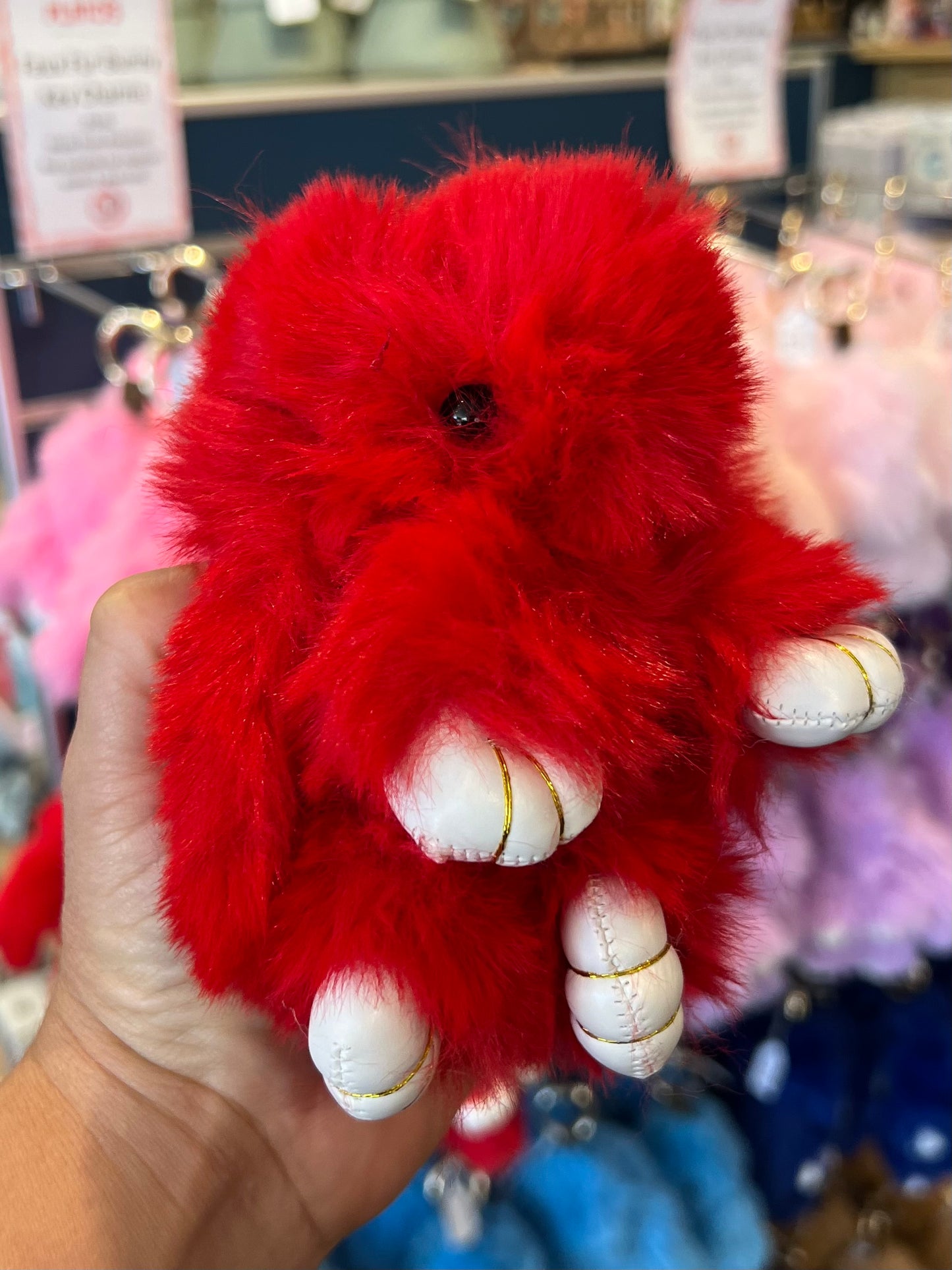 Bunny Keychain Faux Fur Assorted Colours