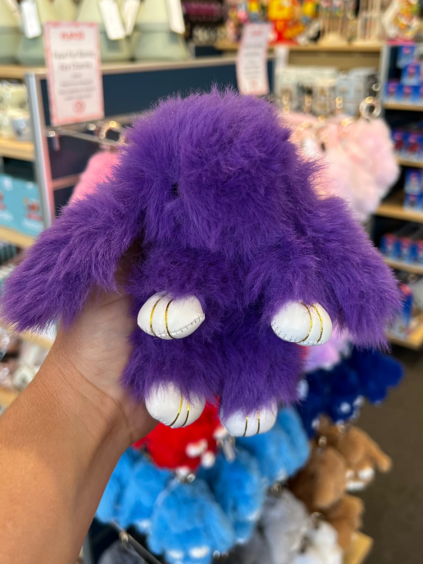 Bunny Keychain Faux Fur Assorted Colours