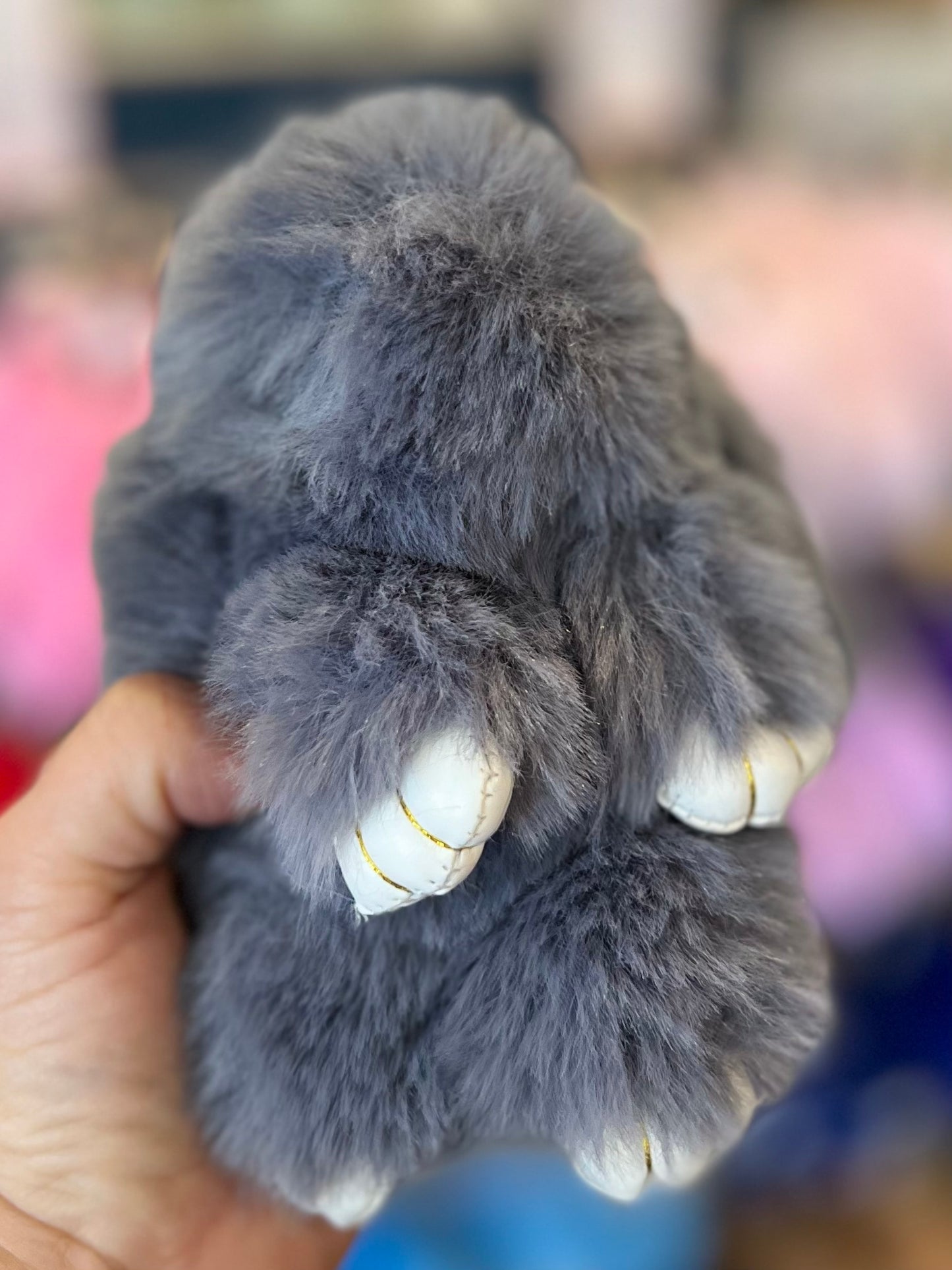 Bunny Keychain Faux Fur Assorted Colours