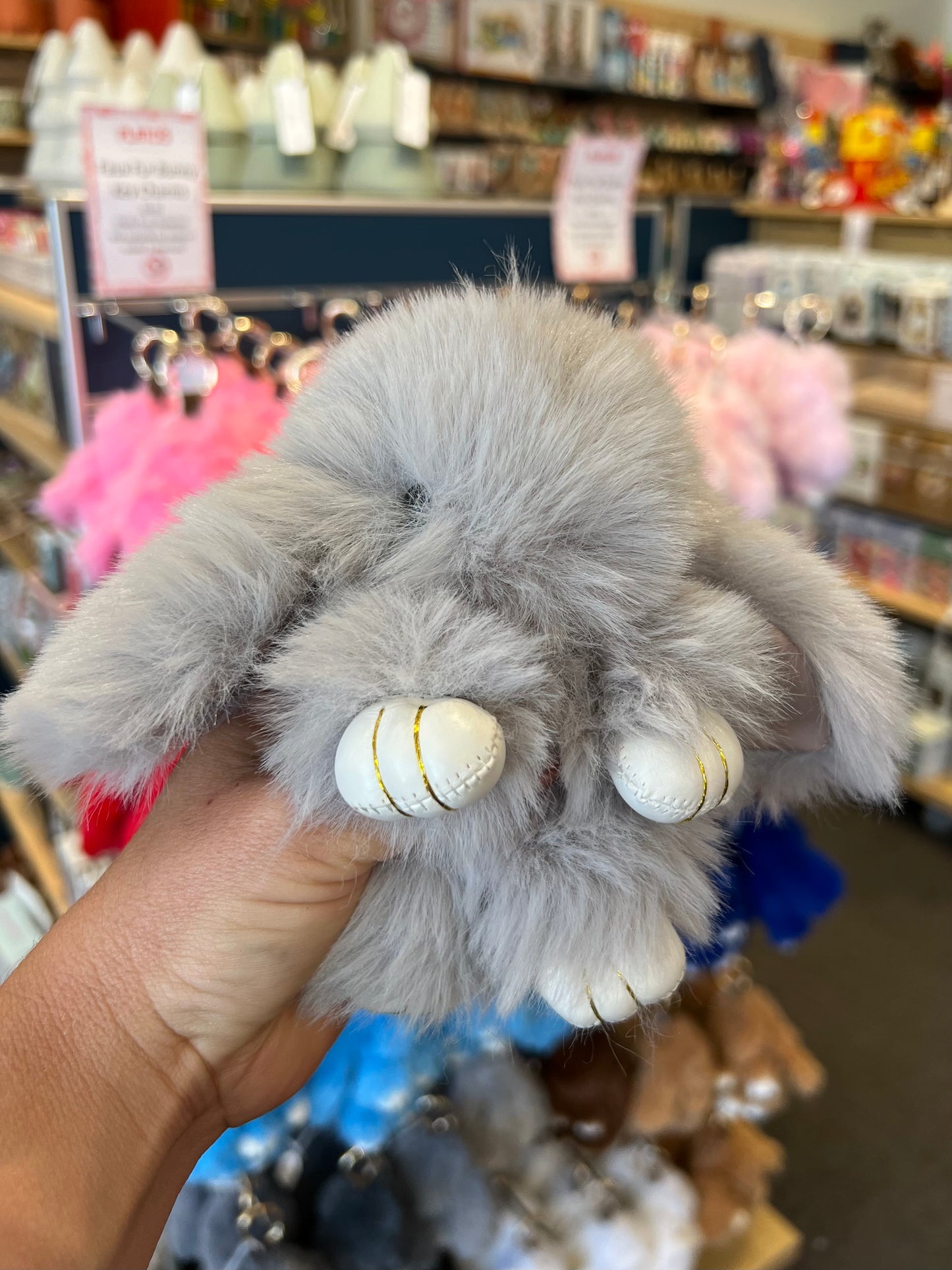 Bunny Keychain Faux Fur Assorted Colours