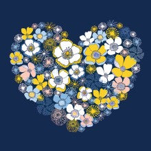 Kirsten Katz Small Greeting Card Heart Flowers