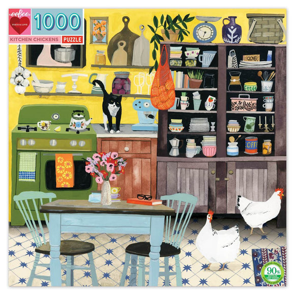 eeBoo 1000pc Jigsaw Puzzle Kitchen Chickens