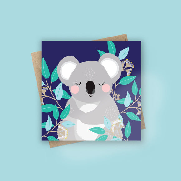 Christie Williams Greeting Card Koala Floral