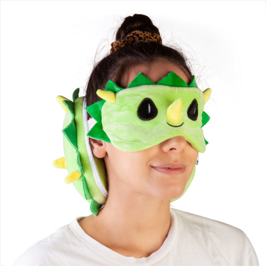 Smooshos Travel Pal Triceratops Eye Mask and Pillow