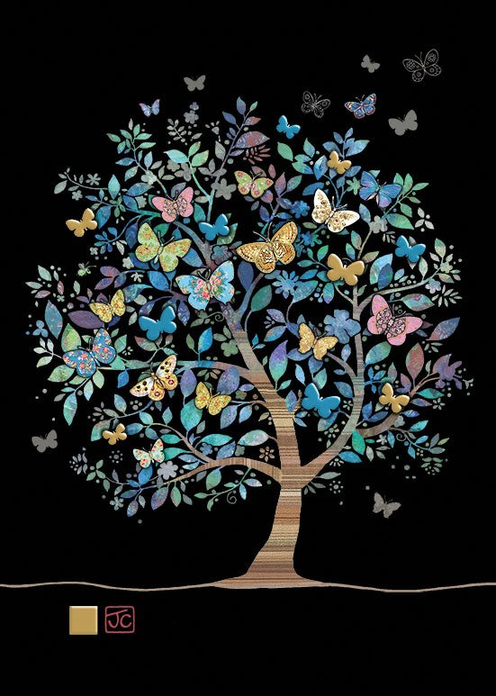 Bug Art Greeting Card Butterfly Tree