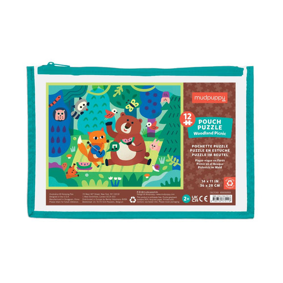 Mudpuppy 12pc Jigsaw Puzzle in a Pouch Woodland Picnic