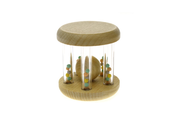 Wooden Rattle With Rainbow Beads Calm & Breezy