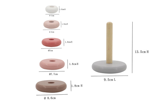 Wooden Stacking Tower Calm & Breezy Pastels Marina - Blue