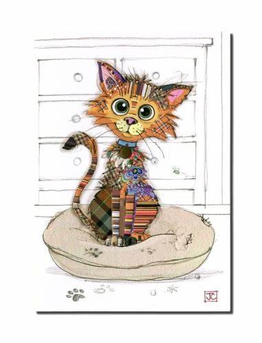 Bug Art Greeting Card Chef Kitty