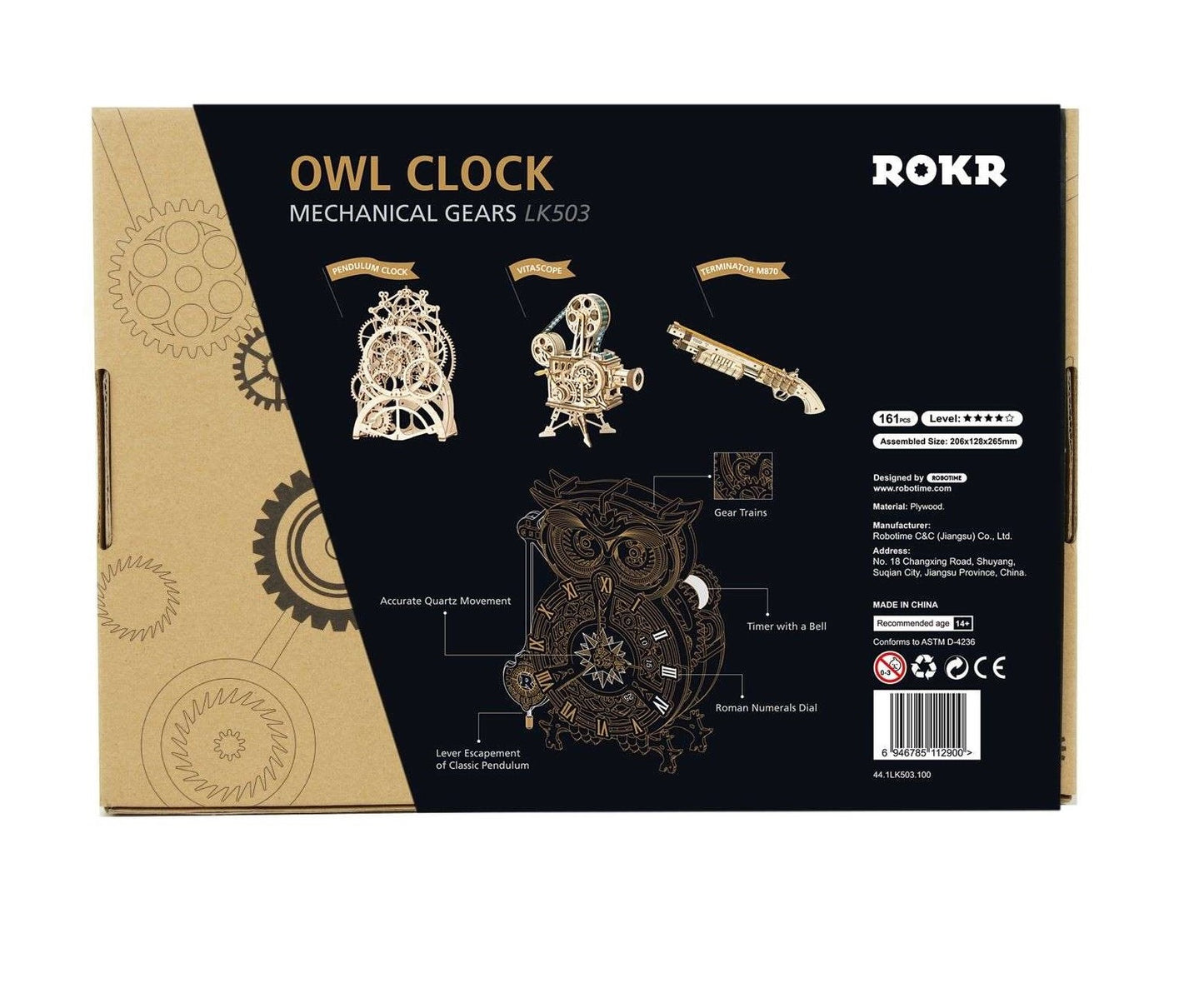 Rokr Mechanical Time Owl Clock