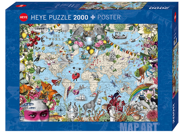 Heye 2000pc Jigsaw Puzzle Quirky World Map