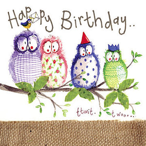 Alex Clark Greeting Card Owl Party Happy Birthday